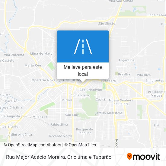 Rua Major Acácio Moreira mapa