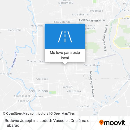 Rodovia Josephina Lodetti Vassoler mapa