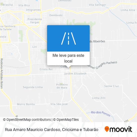 Rua Amaro Maurício Cardoso mapa