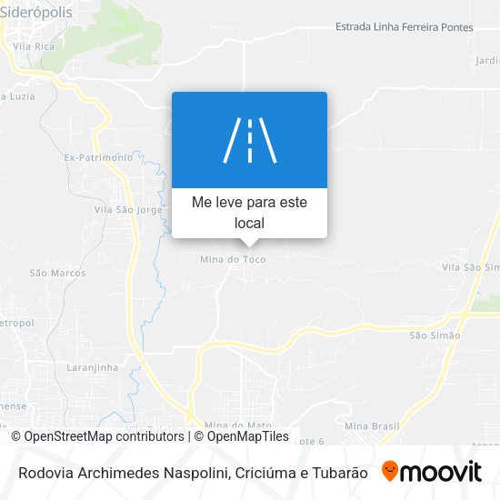 Rodovia Archimedes Naspolini mapa