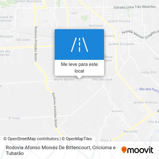 Rodovia Afonso Moisés De Bittencourt mapa