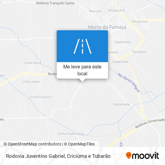 Rodovia Juventino Gabriel mapa