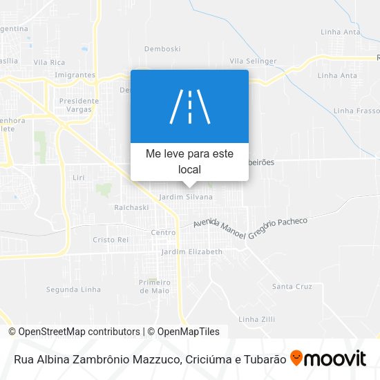 Rua Albina Zambrônio Mazzuco mapa