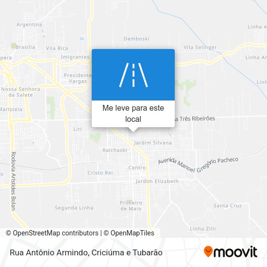 Rua Antônio Armindo mapa
