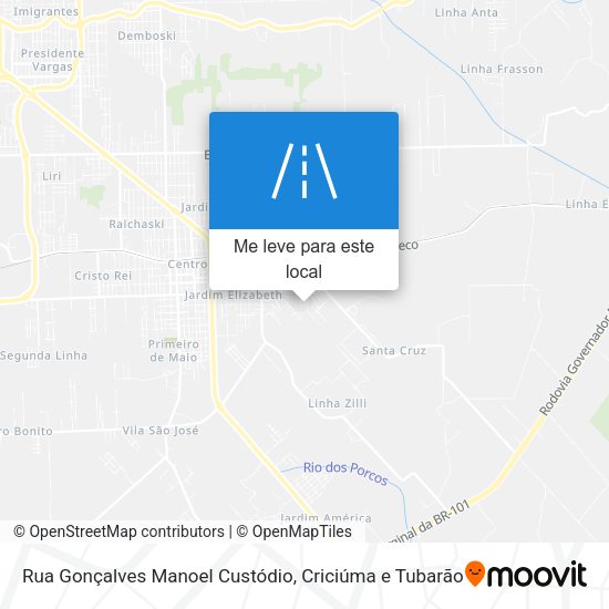 Rua Gonçalves Manoel Custódio mapa
