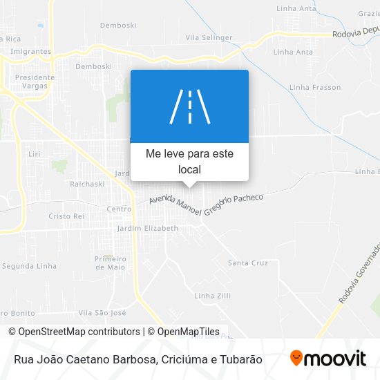 Rua João Caetano Barbosa mapa