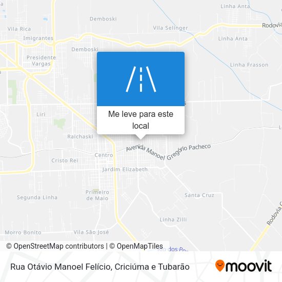 Rua Otávio Manoel Felício mapa