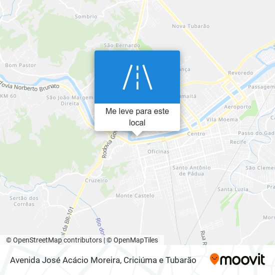 Avenida José Acácio Moreira mapa