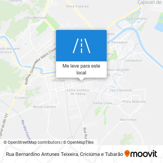 Rua Bernardino Antunes Teixeira mapa