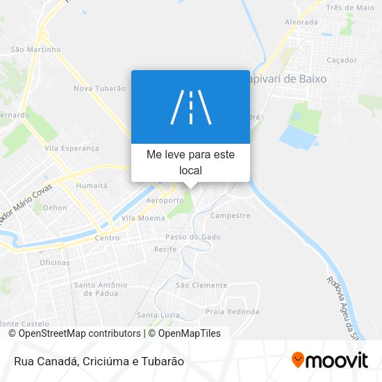 Rua Canadá mapa
