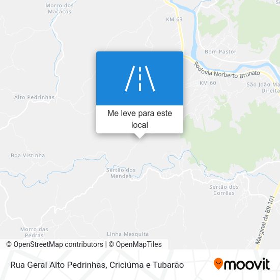 Rua Geral Alto Pedrinhas mapa