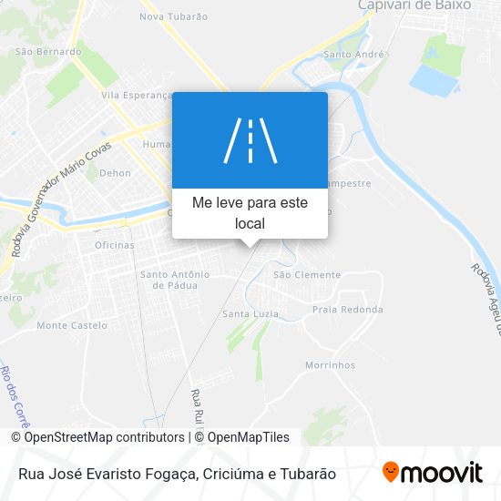 Rua José Evaristo Fogaça mapa