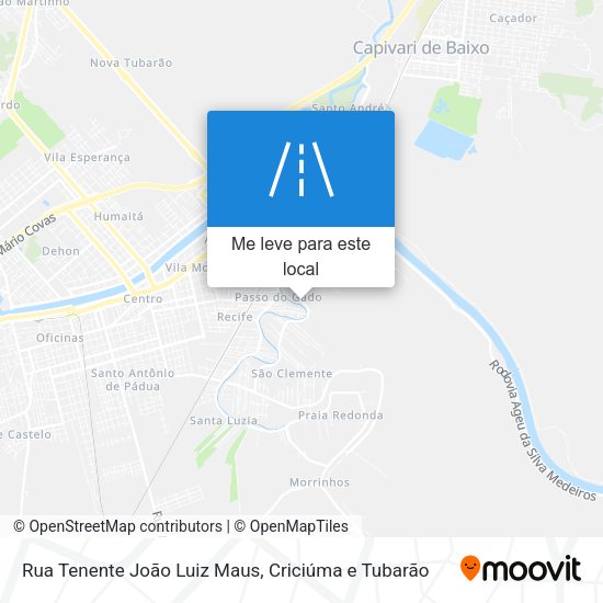 Rua Tenente João Luiz Maus mapa