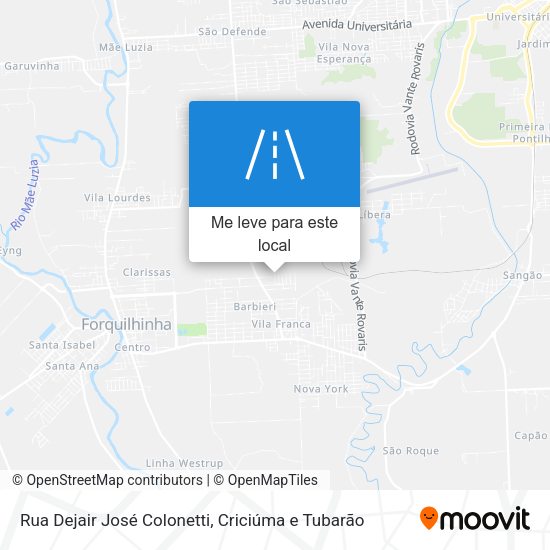 Rua Dejair José Colonetti mapa