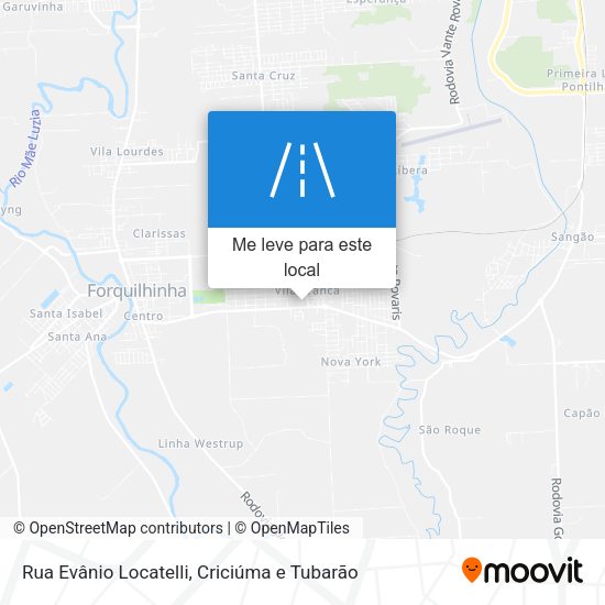 Rua Evânio Locatelli mapa