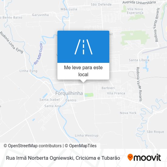 Rua Irmã Norberta Ogniewski mapa