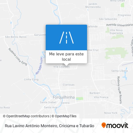 Rua Lavino Antônio Monteiro mapa