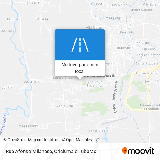 Rua Afonso Milanese mapa