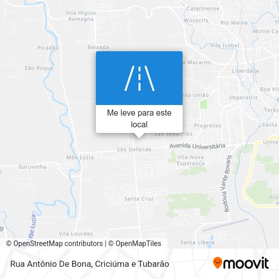 Rua Antônio De Bona mapa