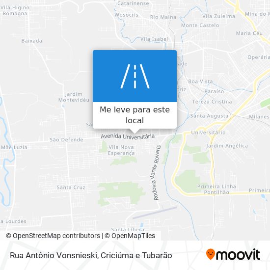 Rua Antônio Vonsnieski mapa