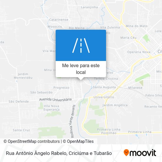 Rua Antônio Ângelo Rabelo mapa