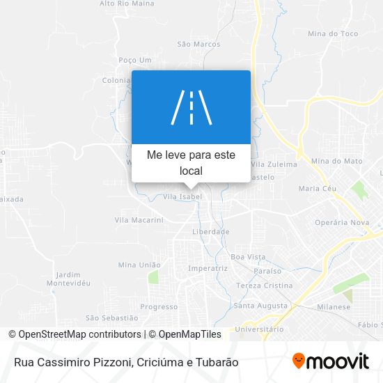 Rua Cassimiro Pizzoni mapa