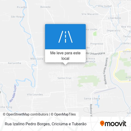 Rua Izalino Pedro Borges mapa
