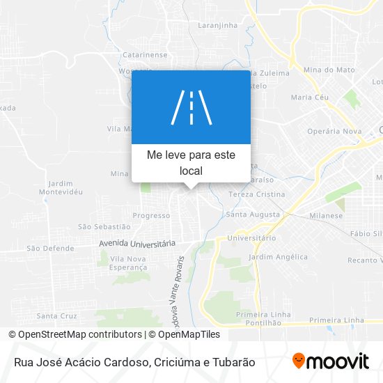 Rua José Acácio Cardoso mapa