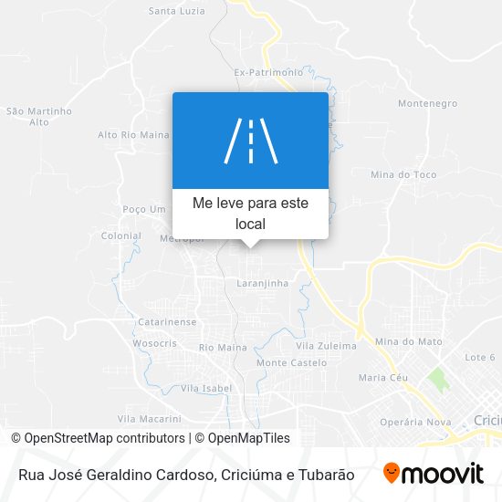 Rua José Geraldino Cardoso mapa