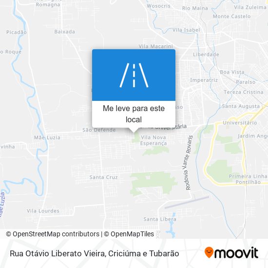 Rua Otávio Liberato Vieira mapa