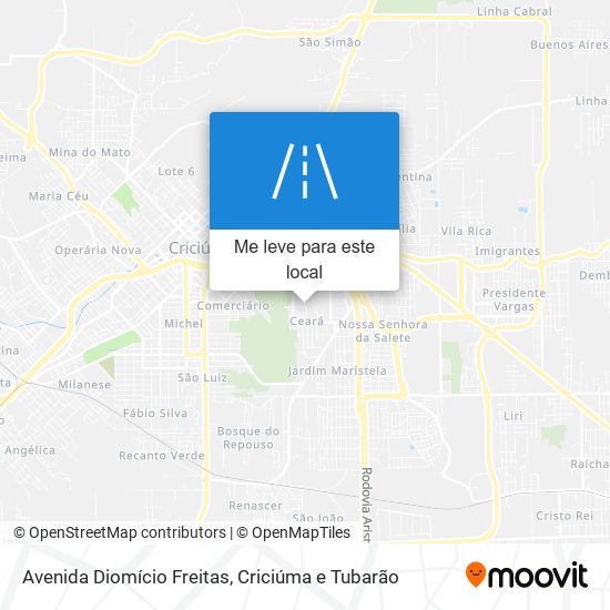Avenida Diomício Freitas mapa