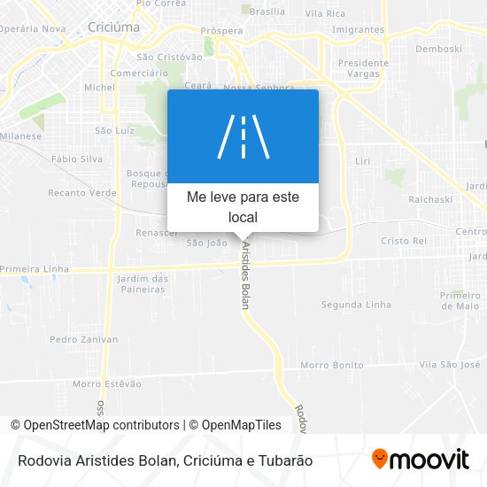 Rodovia Aristides Bolan mapa