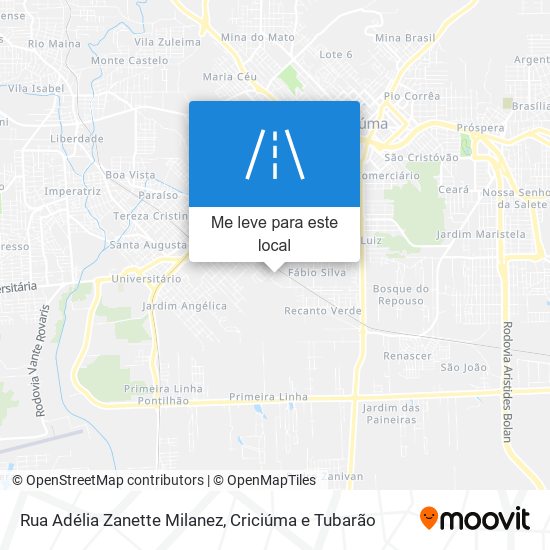 Rua Adélia Zanette Milanez mapa