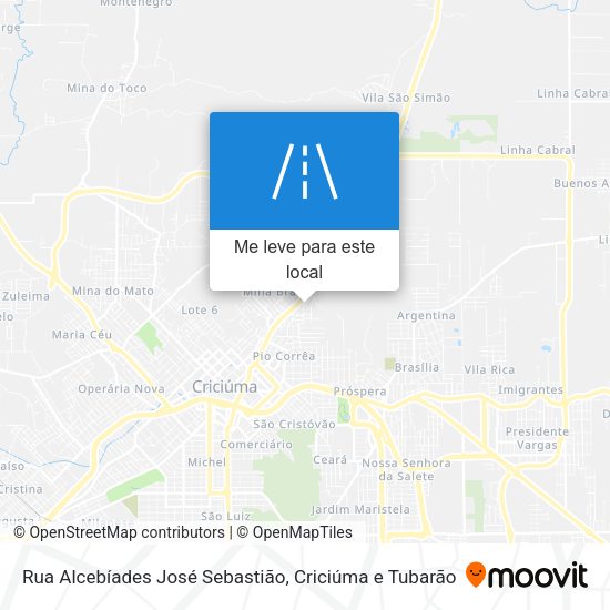 Rua Alcebíades José Sebastião mapa