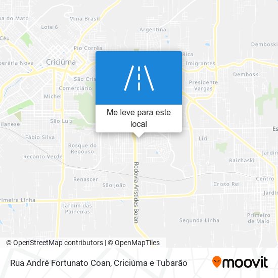 Rua André Fortunato Coan mapa