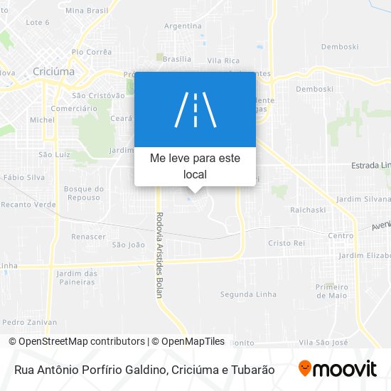 Rua Antônio Porfírio Galdino mapa