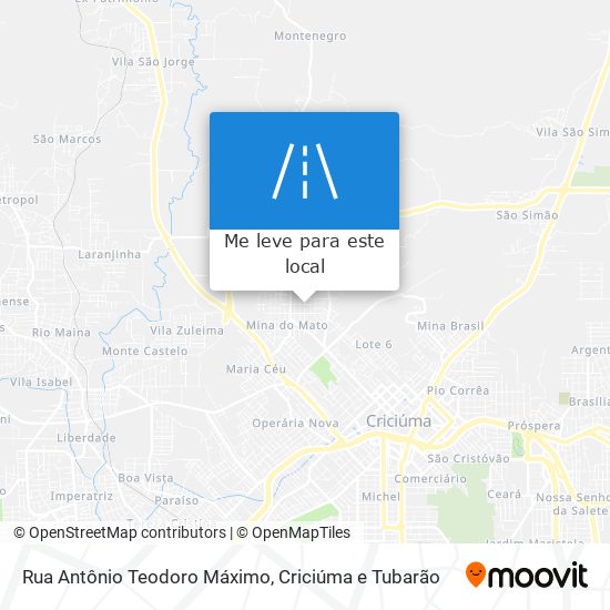 Rua Antônio Teodoro Máximo mapa
