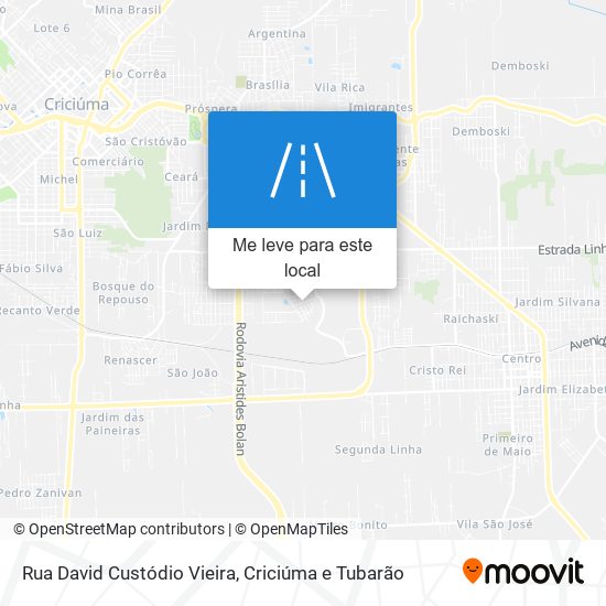 Rua David Custódio Vieira mapa