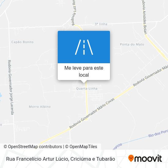 Rua Francelício Artur Lúcio mapa