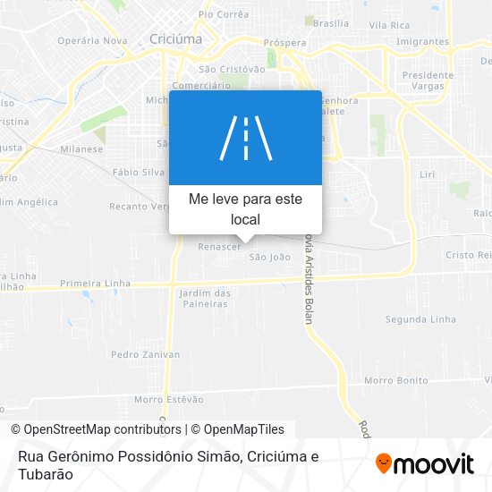 Rua Gerônimo Possidônio Simão mapa