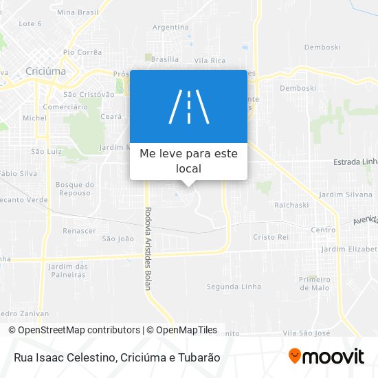 Rua Isaac Celestino mapa