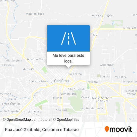 Rua José Garibaldi mapa