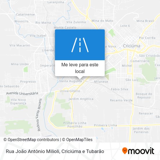 Rua João Antônio Milioli mapa