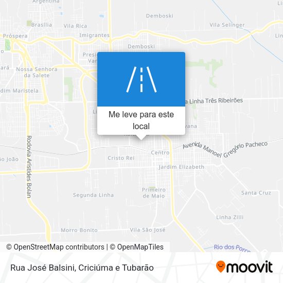 Rua José Balsini mapa