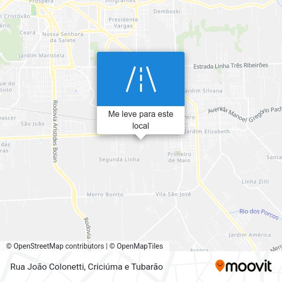 Rua João Colonetti mapa
