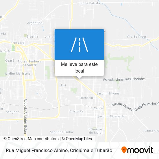 Rua Miguel Francisco Albino mapa