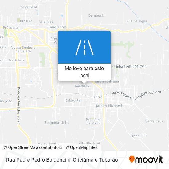 Rua Padre Pedro Baldoncini mapa