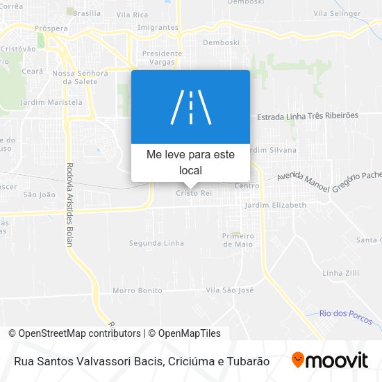 Rua Santos Valvassori Bacis mapa