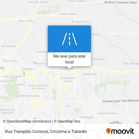 Rua Tranqüilo Consoni mapa