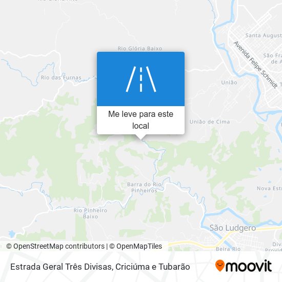 Estrada Geral Três Divisas mapa